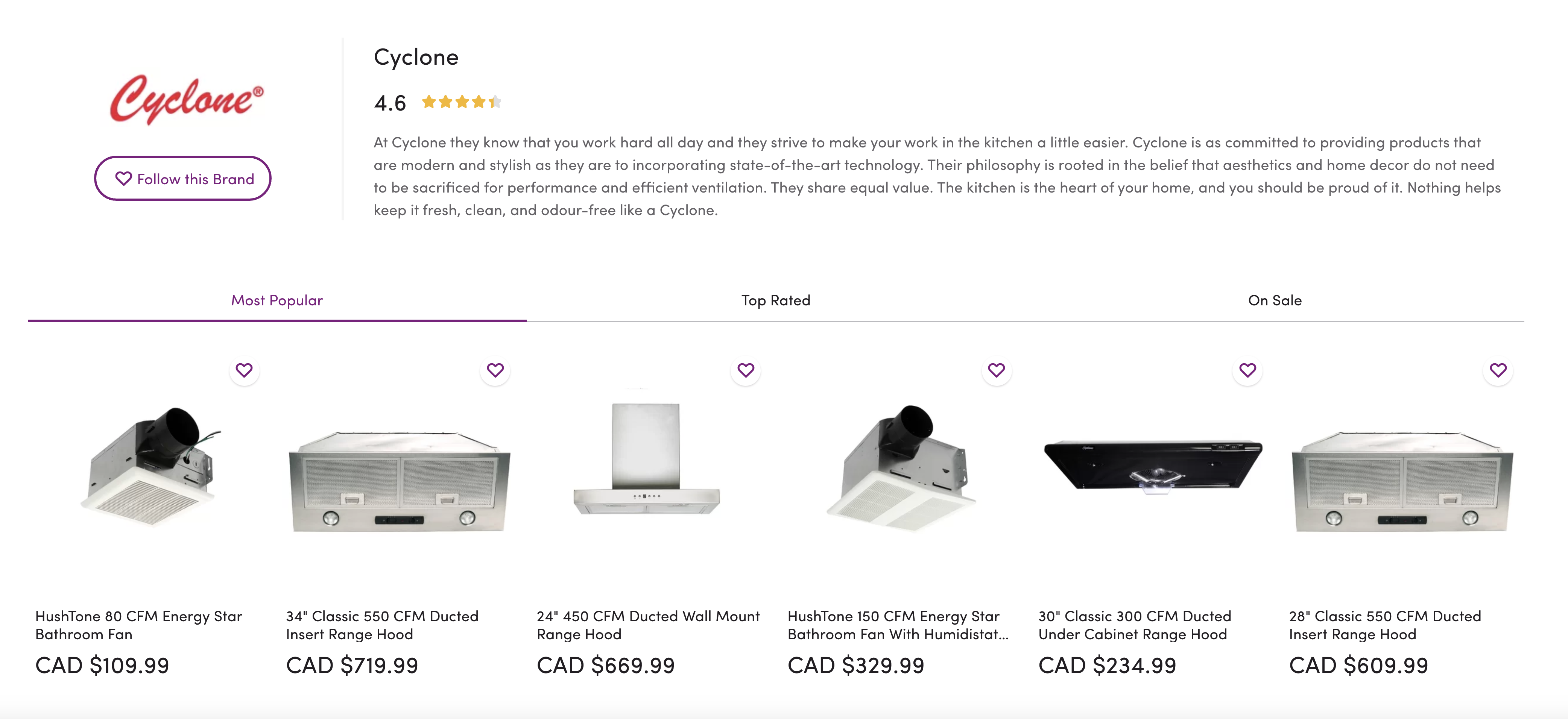 Cyclone Range Hoods Available at Wayfair